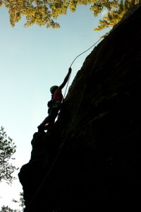 Rock climbing in Sulov mountains silhouette 